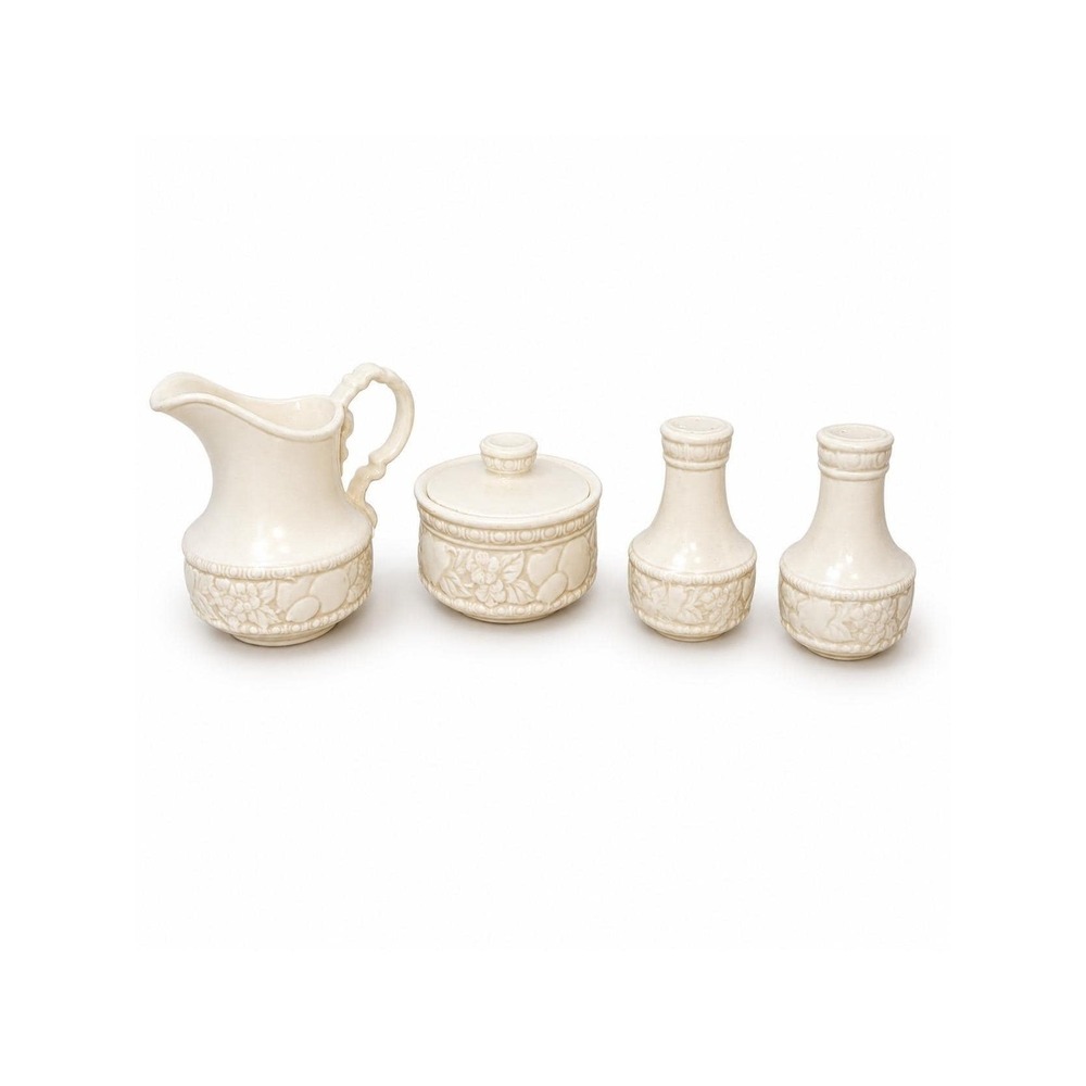 Vernon Antiqua by Metlox Poppytrail 5" Creamer, 3 5/8" Sugar Bowl Salt & Pepper